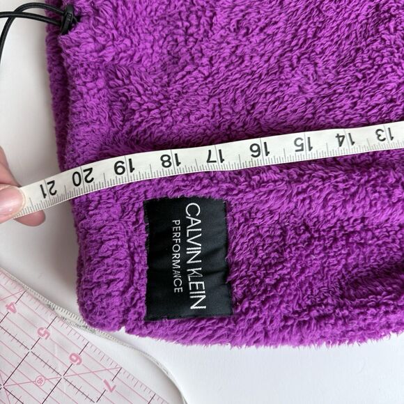 Calvin Klein Performance Women's M Long Sleeve‎ Cropped Purple Sherpa Pullover - Picture 8 of 10